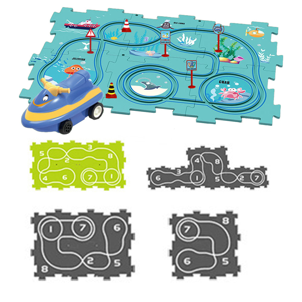 13-Piece DIY Assembling Electric Puzzle Track Car Play Toys