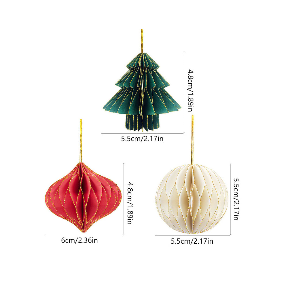 Christmas Tree Honeycomb Ball Hanging Pendant