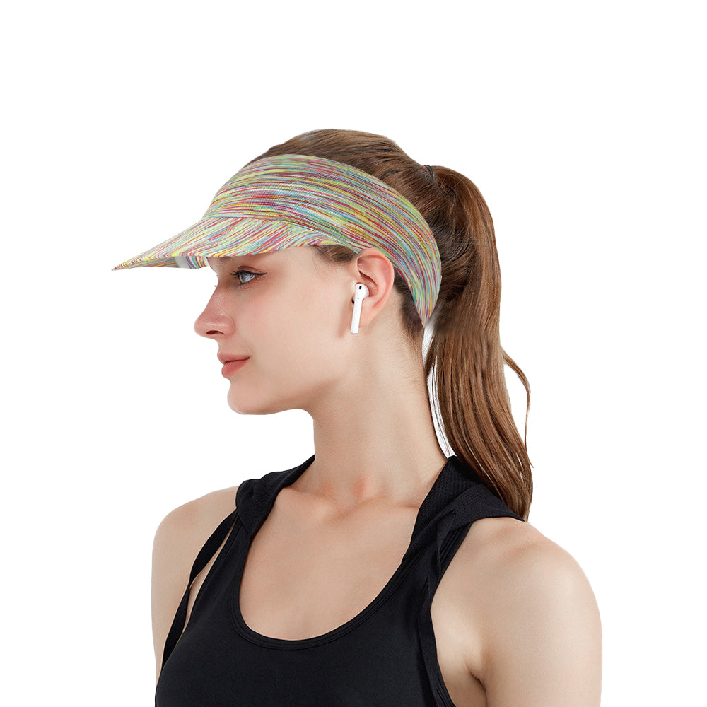 2Pcs Elastic Empty Top Sun Visor Sports Beach Caps