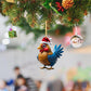 6Pcs Acrylic Chicken Pendant Car Hanging Christmas Decoration-Style 1