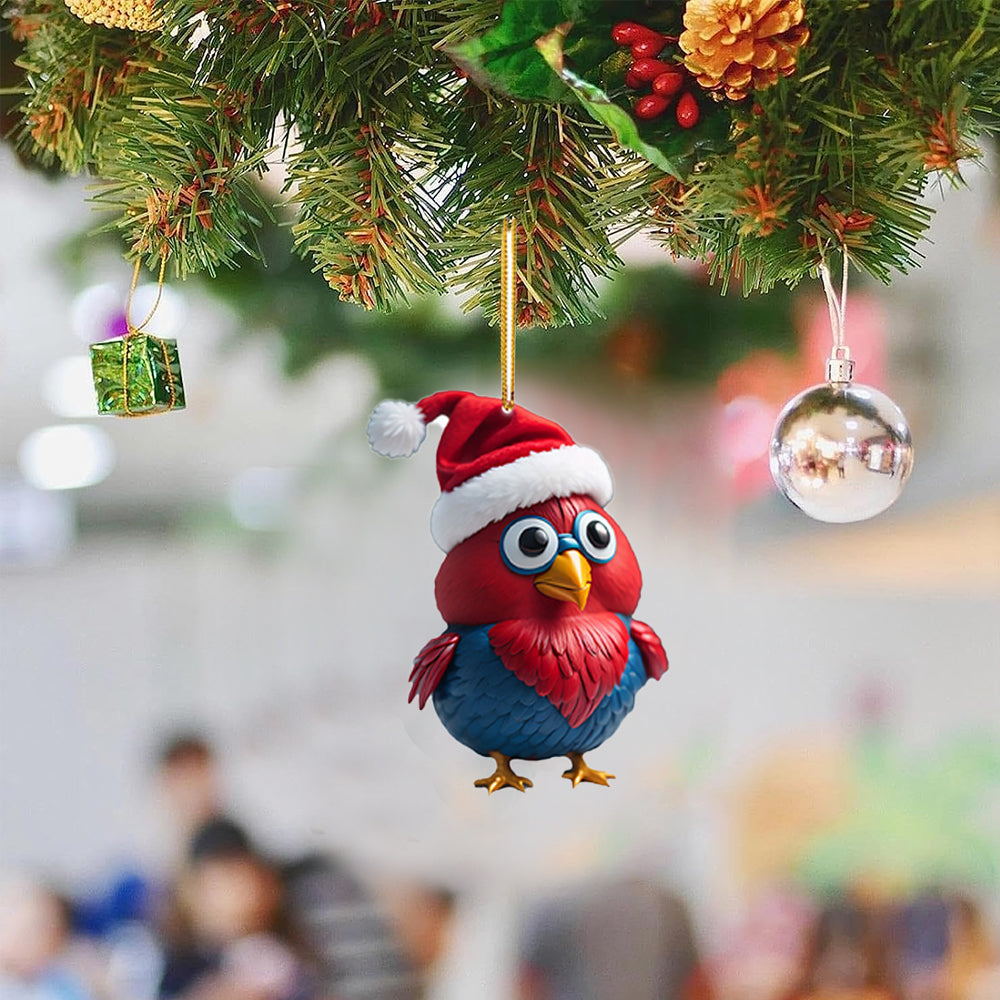 6Pcs Acrylic Chicken Pendant Car Hanging Christmas Decoration-Style 1