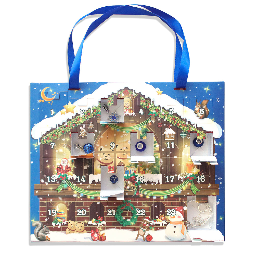 24 Days Christmas Advent Calendar DIY Bracelet Jewelry Making Kit-Blue