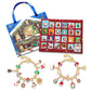 24 Days Christmas Advent Calendar DIY Bracelet Jewelry Making Kit-Blue Bag