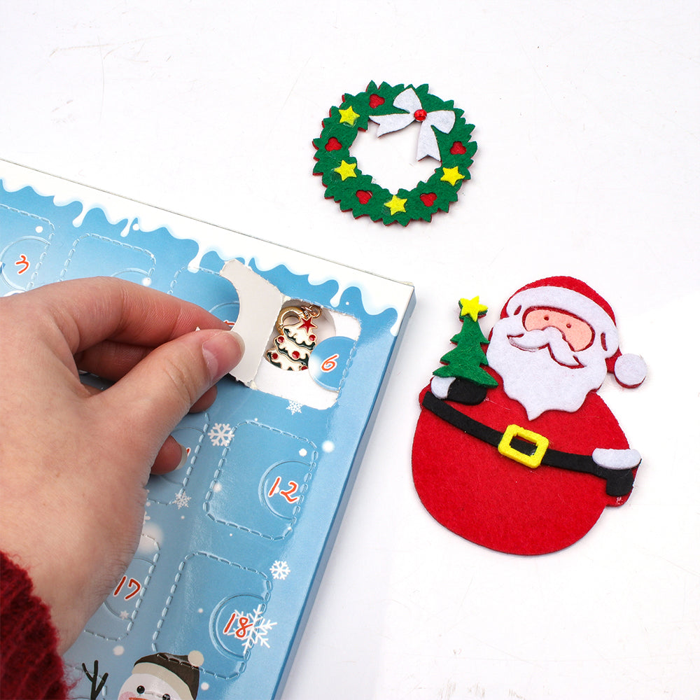 24 Days Christmas Advent Calendar DIY Bracelet Jewelry Making Kit-Gold