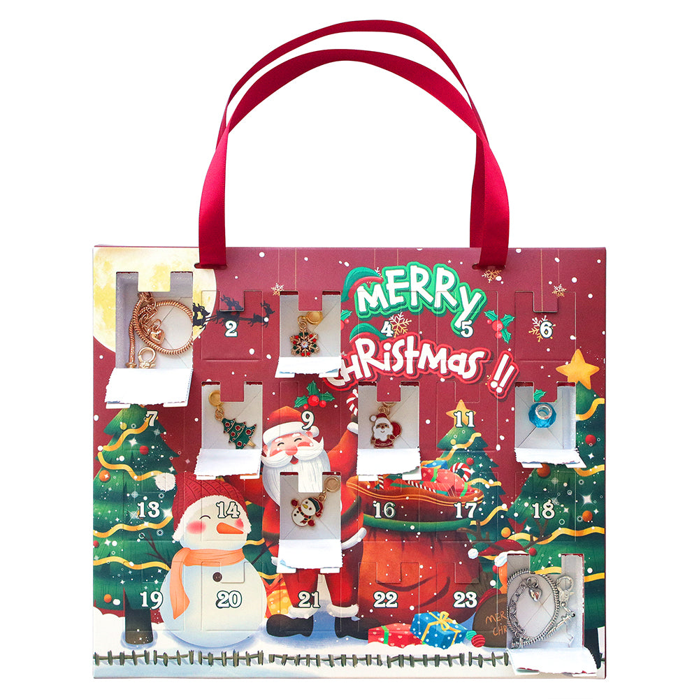 24 Days Christmas Advent Calendar DIY Bracelet Jewelry Making Kit-Gold and Silver