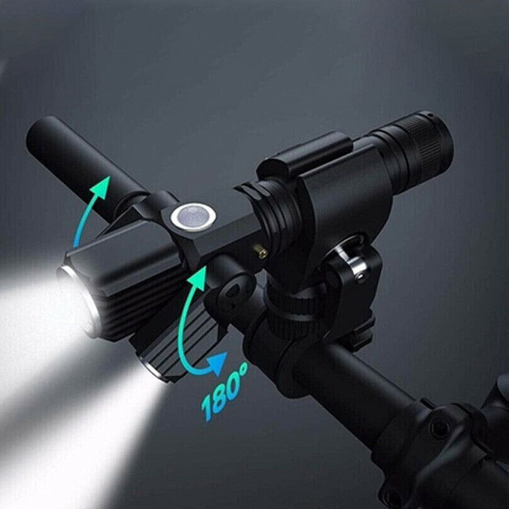 3-head USB Rechargeable Bike Headlight With Bracket for Night Cycling
