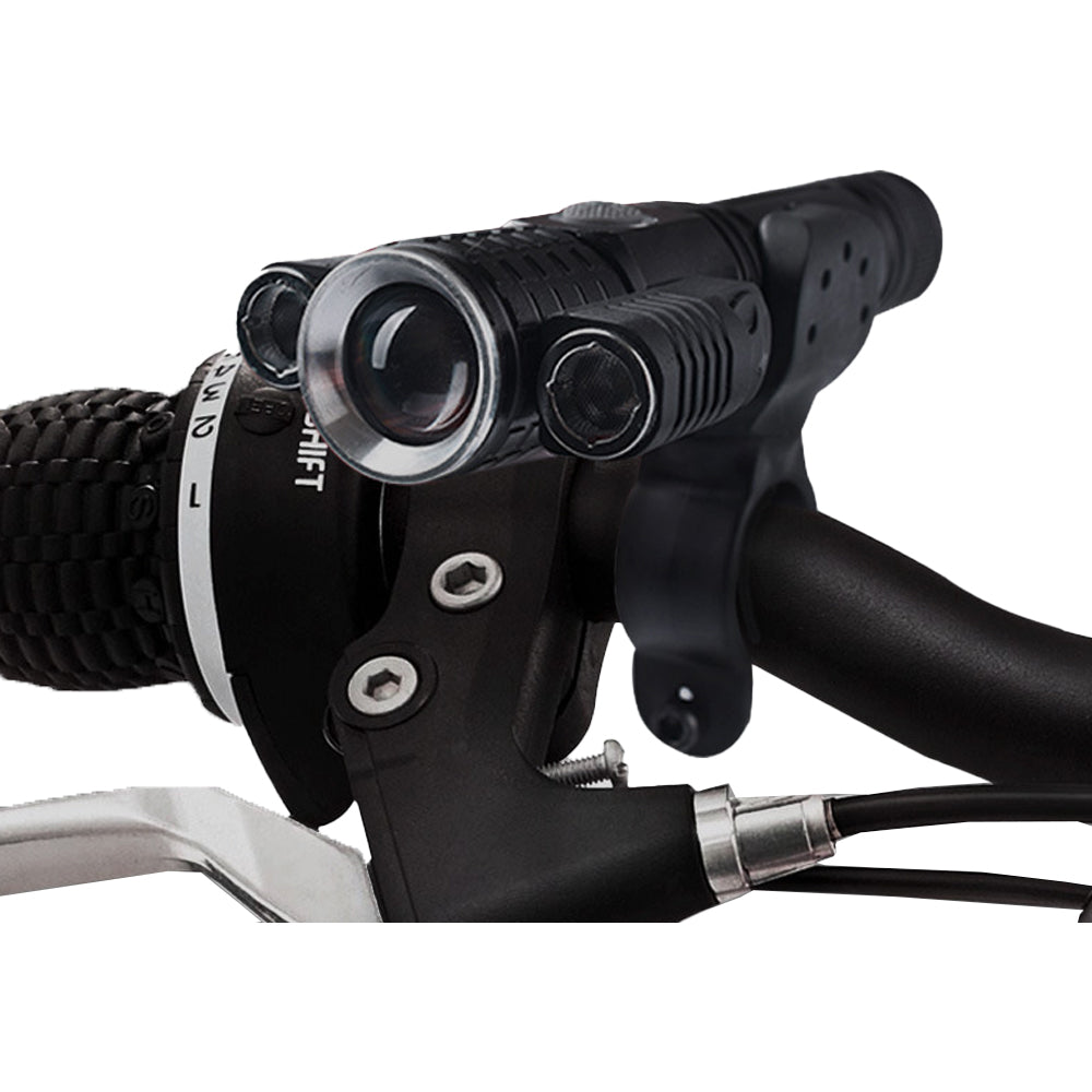 3-head USB Rechargeable Bike Headlight With Bracket for Night Cycling
