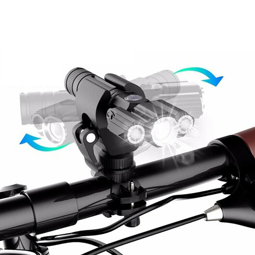 3-head USB Rechargeable Bike Headlight With Bracket for Night Cycling