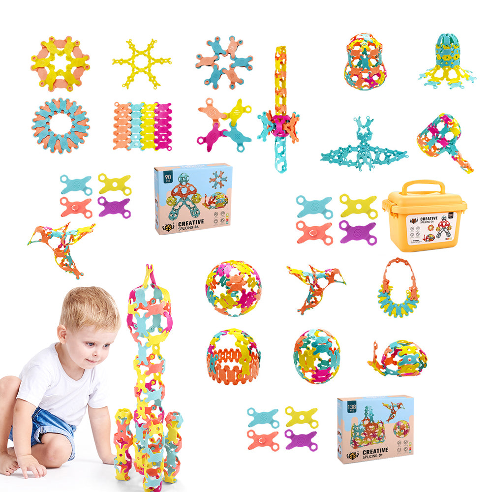 90Pcs/138Pcs/280Pcs DIY Colorful Building Blocks Kits Kids Educational Toys