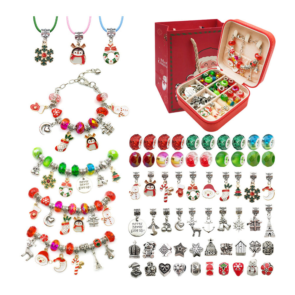 66Pcs Christmas Jewelry Making kit DIY Bracelet Charms with Jewelry Box