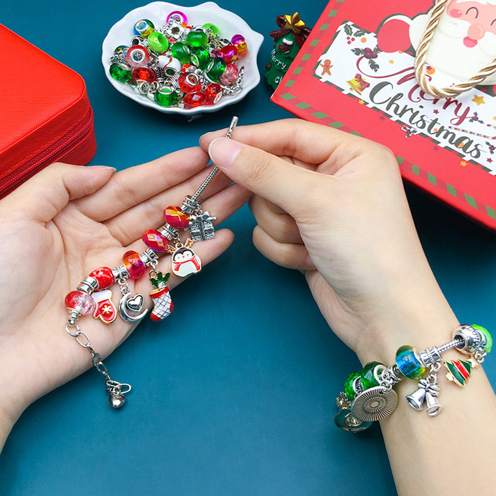 66Pcs Christmas Jewelry Making kit DIY Bracelet Charms with Jewelry Box