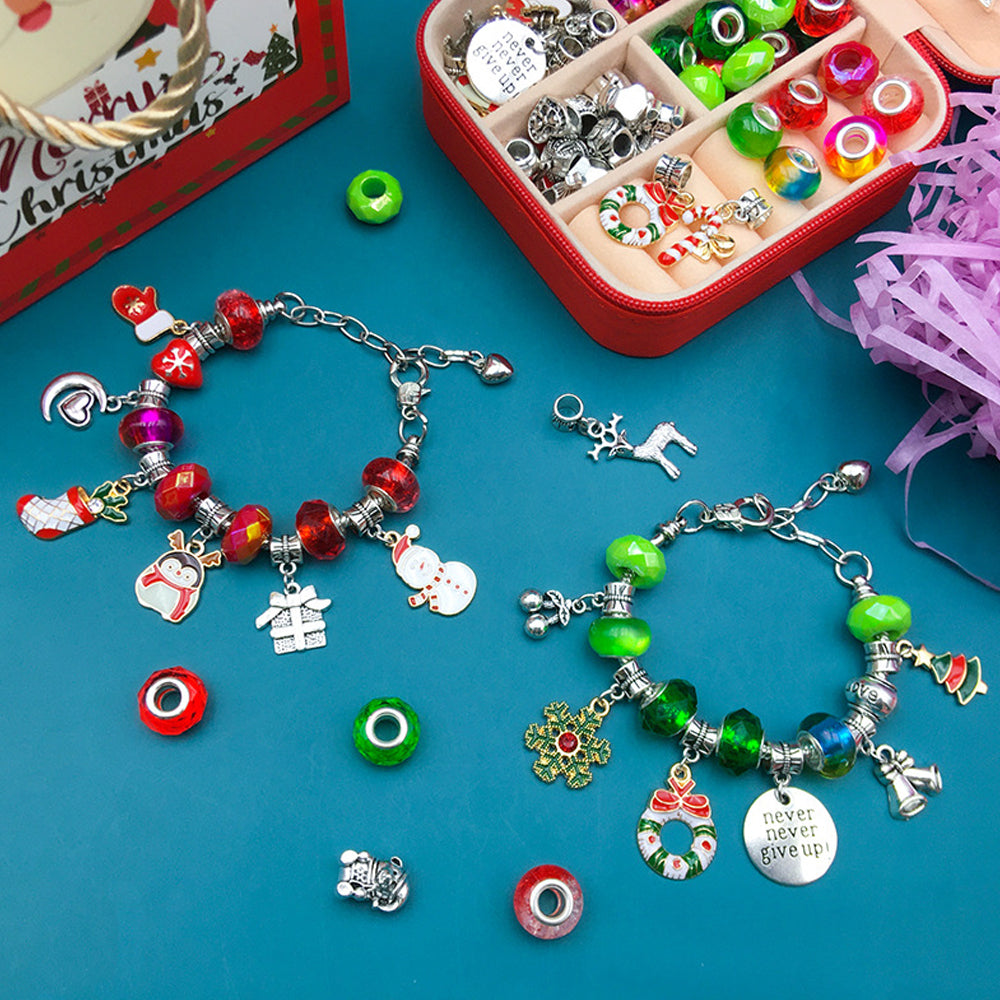 66Pcs Christmas Jewelry Making kit DIY Bracelet Charms with Jewelry Box