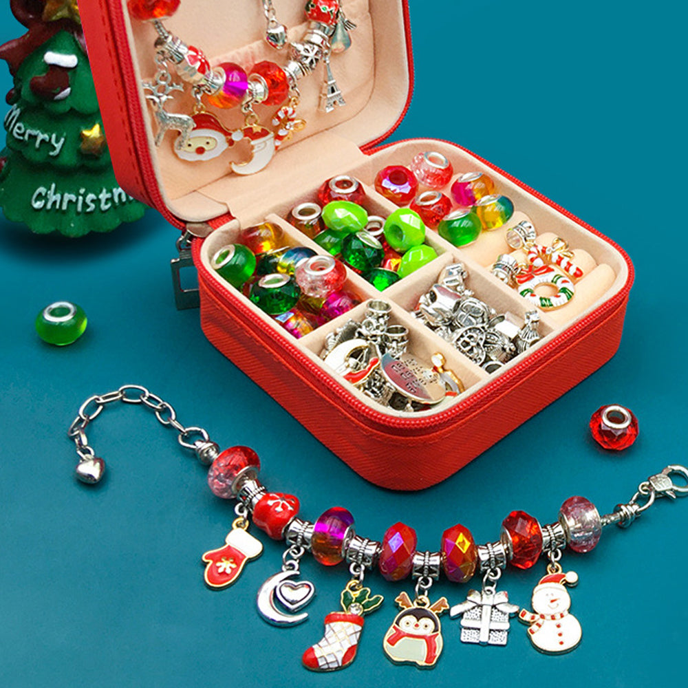 66Pcs Christmas Jewelry Making kit DIY Bracelet Charms with Jewelry Box