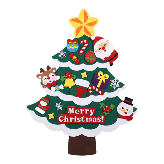 Reusable DIY Felt Christmas Tree Set with Removable Ornaments Xmas Decorations