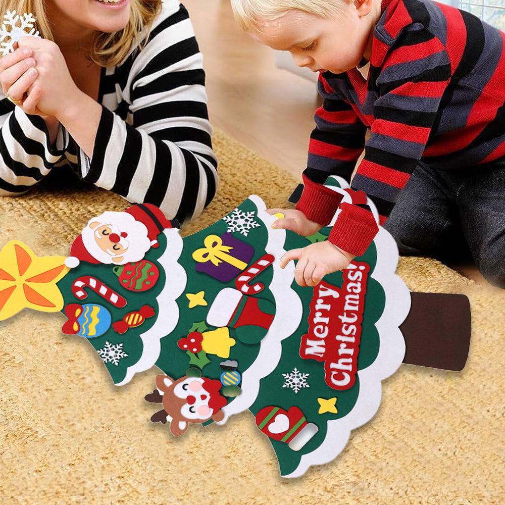 Reusable DIY Felt Christmas Tree Set with Removable Ornaments Xmas Decorations