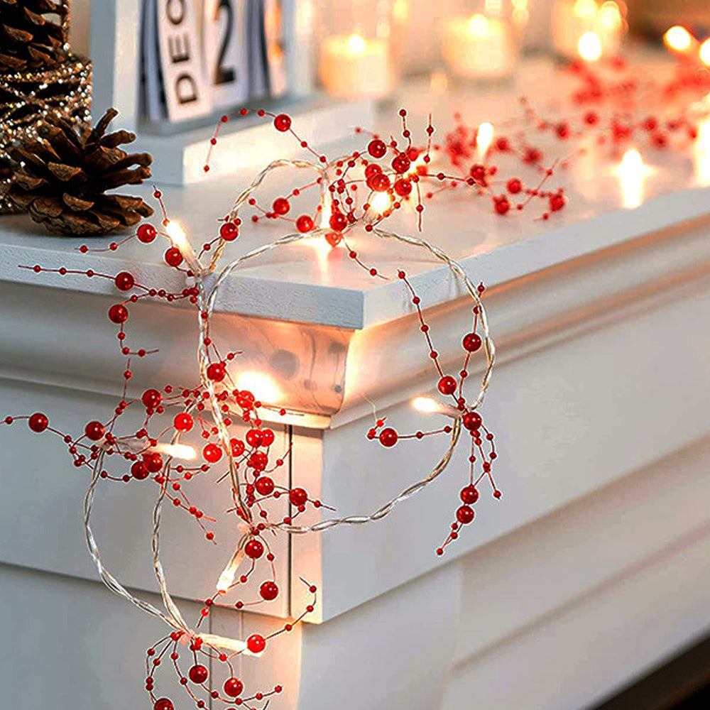 Christmas Decorations Indoor Berry Bead Garland String Lights Garland String Lights