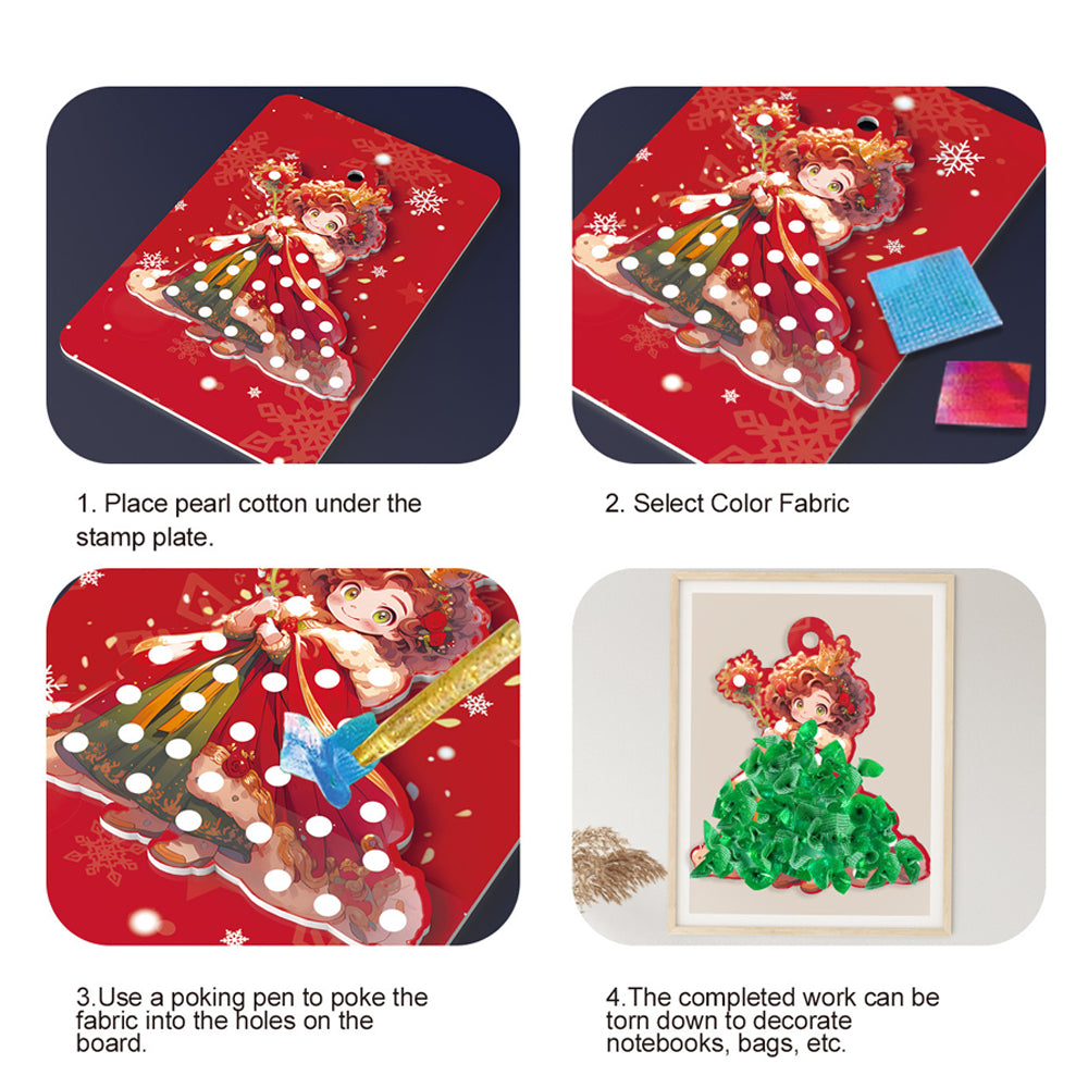 24 Days Puncture Painting Poke Art DIY Toys Christmas Tree Ornaments