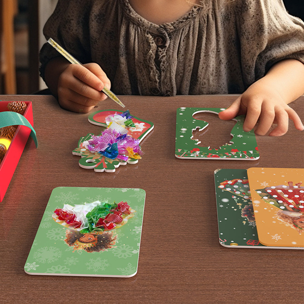 24 Days Puncture Painting Poke Art DIY Toys Christmas Tree Ornaments