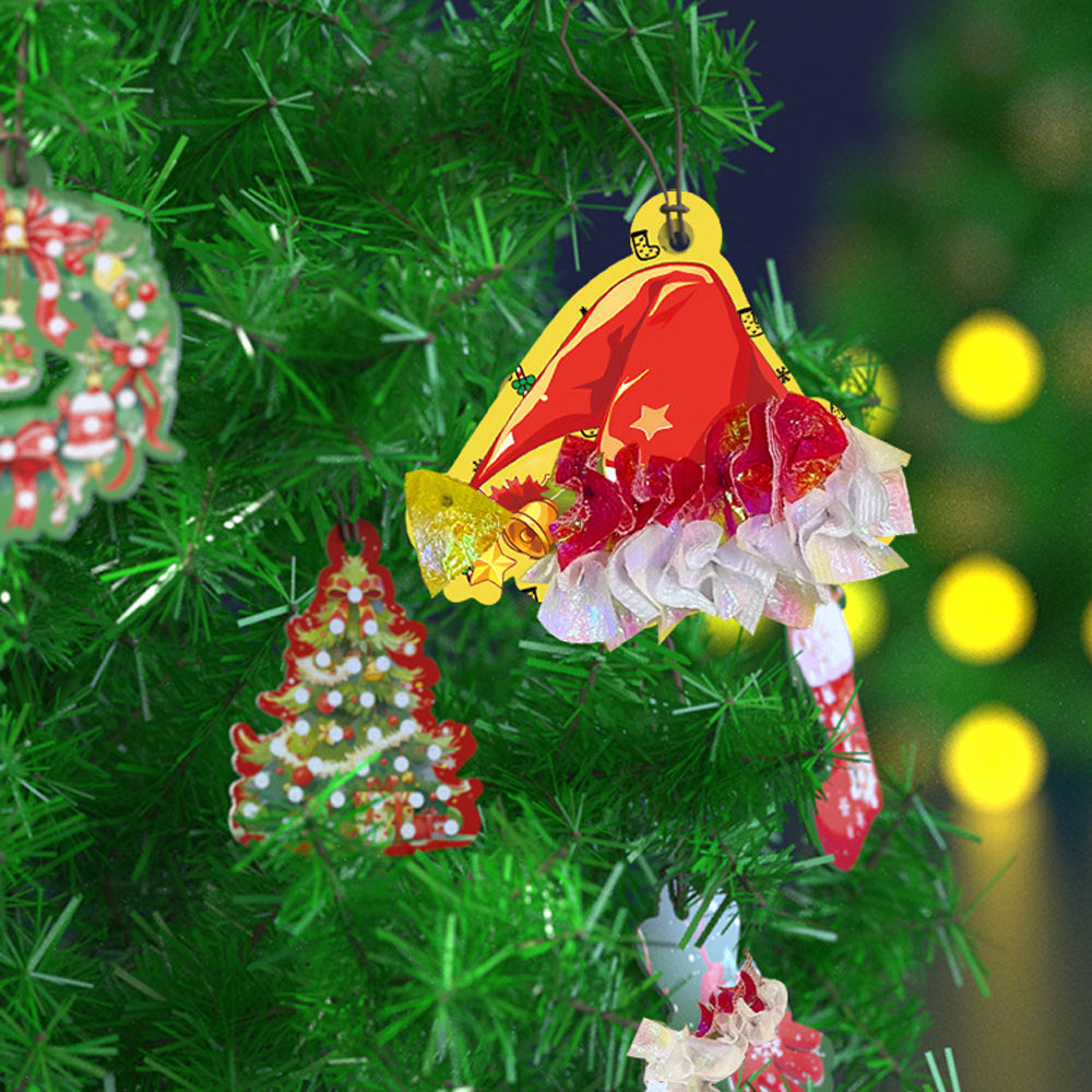 24 Days Puncture Painting Poke Art DIY Toys Christmas Tree Ornaments