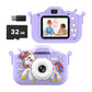 1080P HD Unicorn Kids Digital Camera Toy with 32G Memory Card