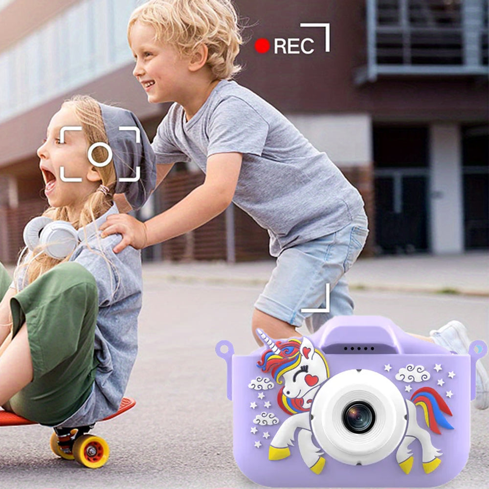 1080P HD Unicorn Kids Digital Camera Toy with 32G Memory Card