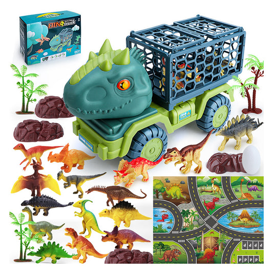 Dinosaur Truck Toys with 15 Dino Figures Dinosaur Play Set for Kid-T-rex Truck