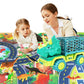 Dinosaur Truck Toys with 15 Dino Figures Dinosaur Play Set for Kid-Triceratops Truck