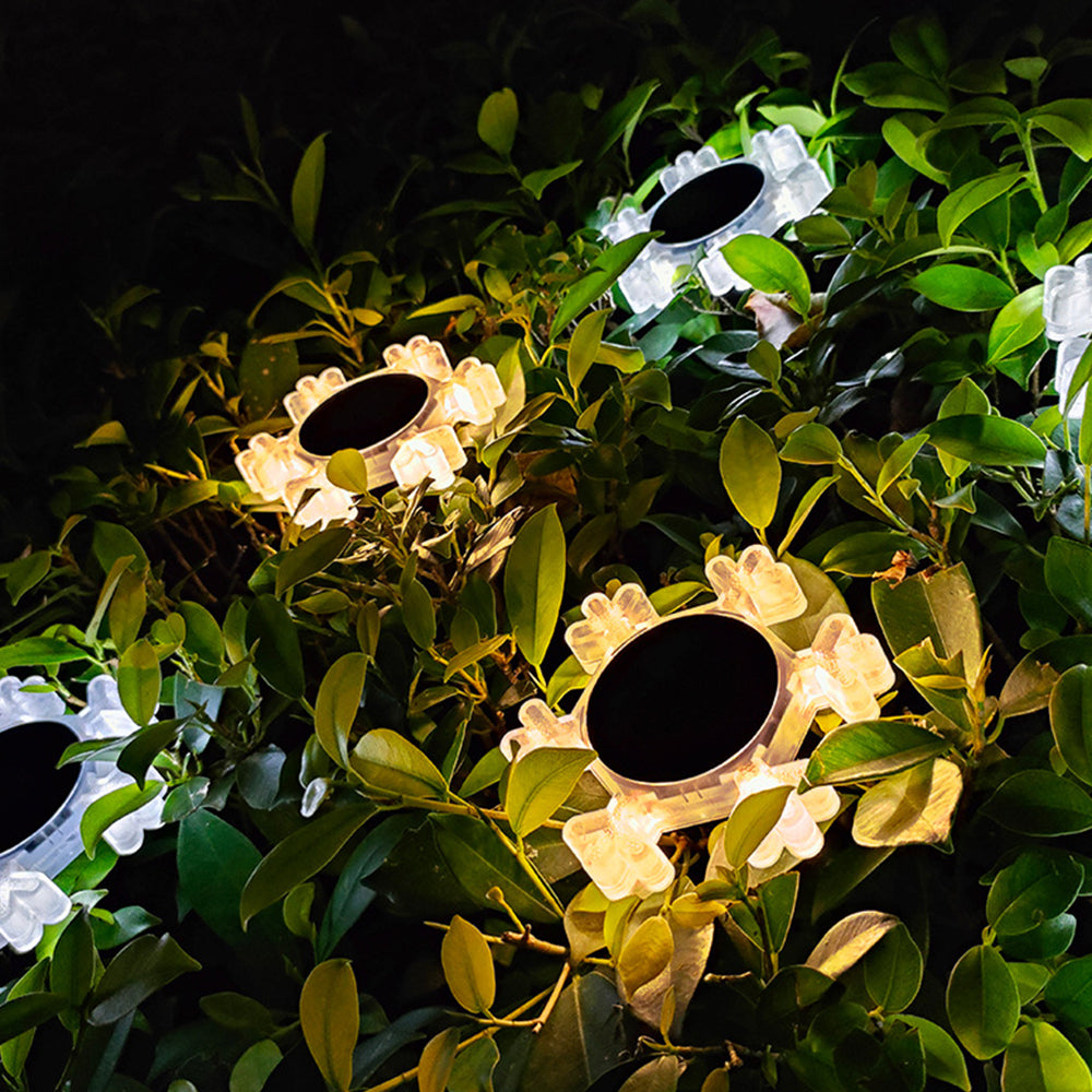 2Pcs Solar Snowflake LED Light Solar Lawn Wall Light Underground Light