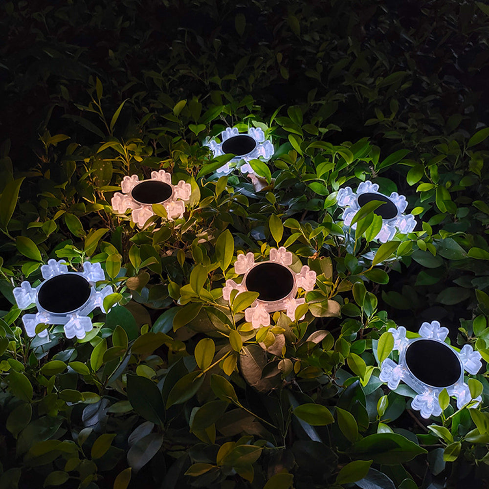 2Pcs Solar Snowflake LED Light Solar Lawn Wall Light Underground Light