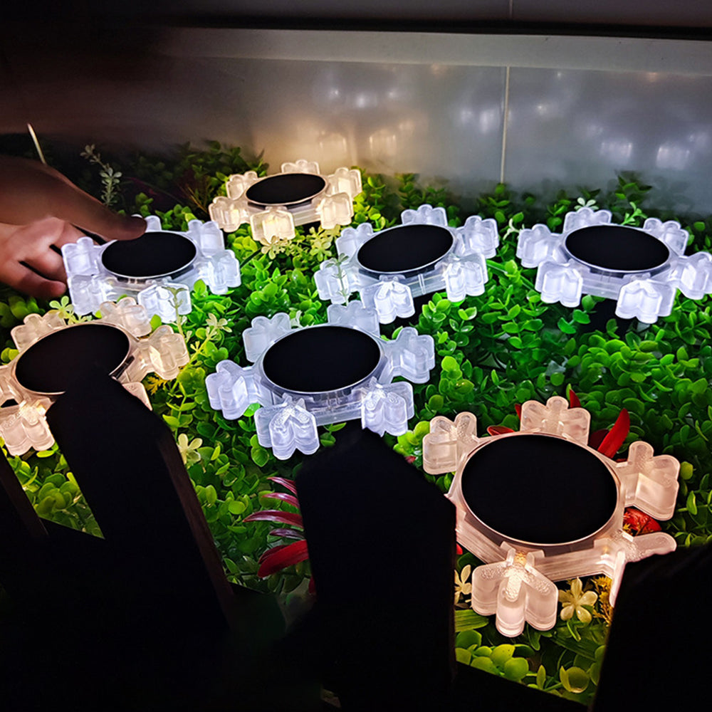 2Pcs Solar Snowflake LED Light Solar Lawn Wall Light Underground Light