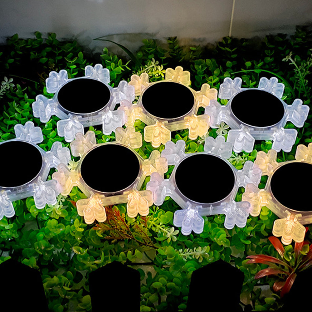 2Pcs Solar Snowflake LED Light Solar Lawn Wall Light Underground Light