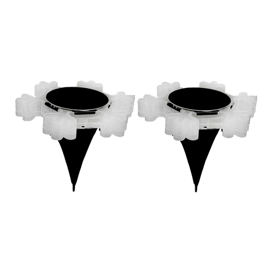 2Pcs Solar Snowflake LED Light Solar Lawn Wall Light Underground Light