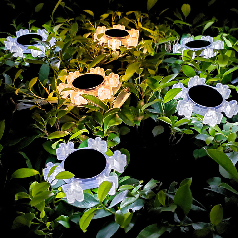 2Pcs Solar Snowflake LED Light Solar Lawn Wall Light Underground Light