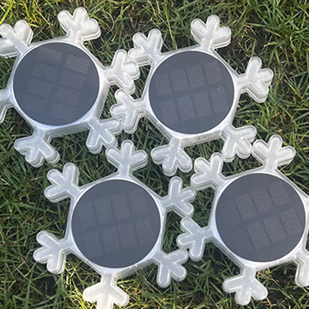 2Pcs Solar Snowflake LED Light Solar Lawn Wall Light Underground Light