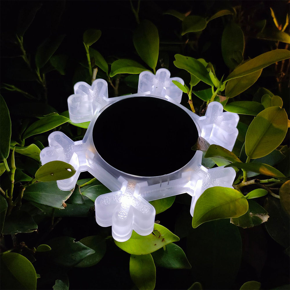 2Pcs Solar Snowflake LED Light Solar Lawn Wall Light Underground Light
