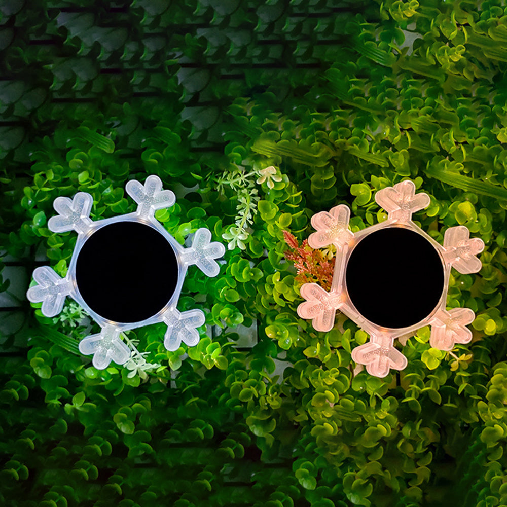 2Pcs Solar Snowflake LED Light Solar Lawn Wall Light Underground Light
