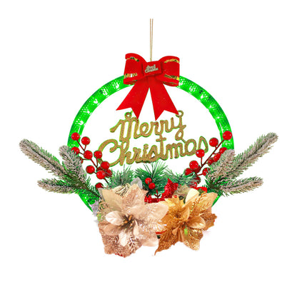Christmas Wreath Light Dual Power Mode Hanging Christmas Garland Lights Xmas Decor