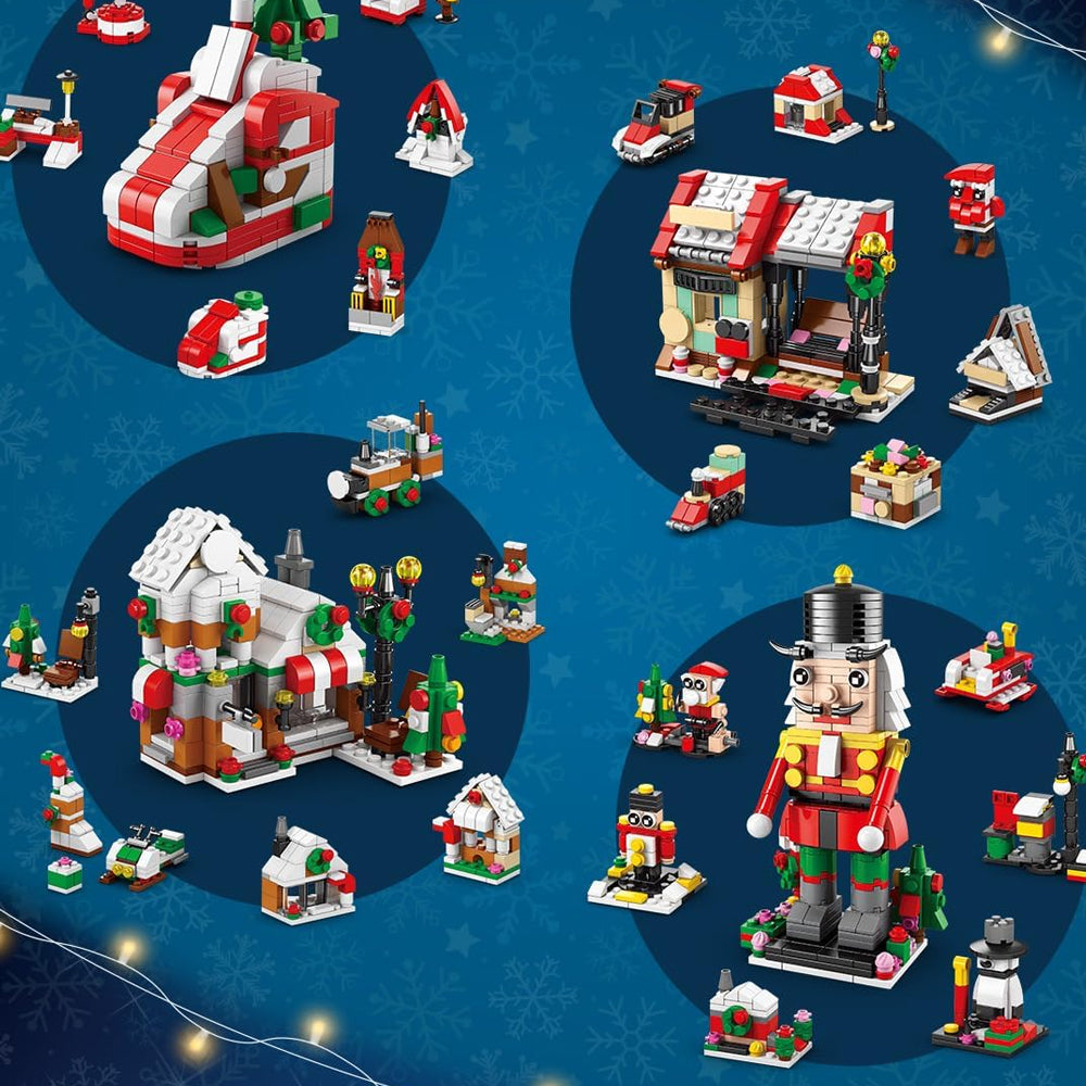 24 Days Christmas Advent Calendar Kids Building Blocks Playsets-Nutcracker