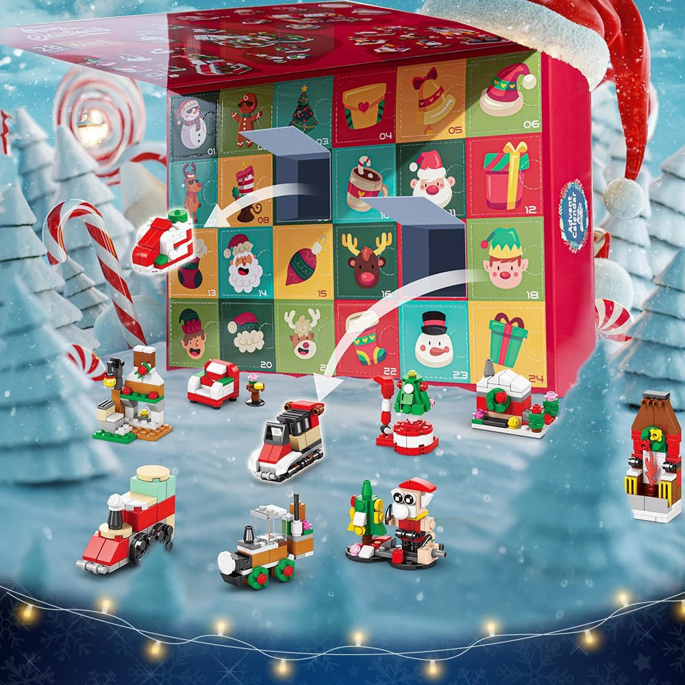 24 Days Christmas Advent Calendar Kids Building Blocks Playsets-Santa Claus