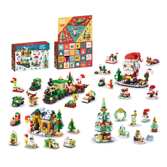 24 Days Christmas Advent Calendar Kids Building Blocks Playsets-Santa Claus