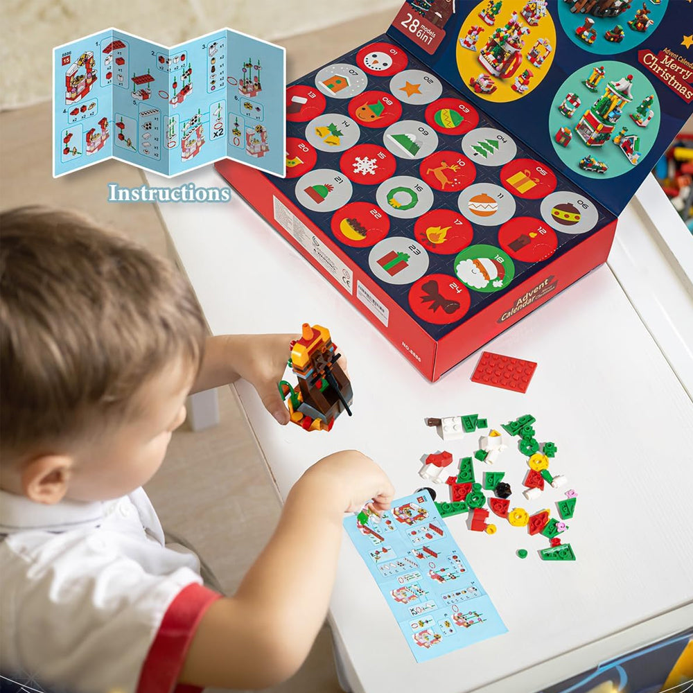 24 Days Christmas Advent Calendar Kids Building Blocks Playsets-Santa Claus