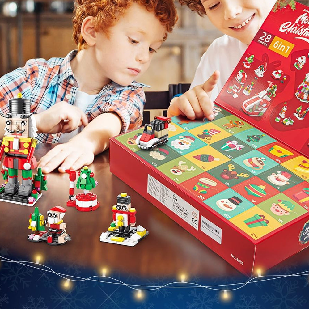 24 Days Christmas Advent Calendar Kids Building Blocks Playsets-Nutcracker
