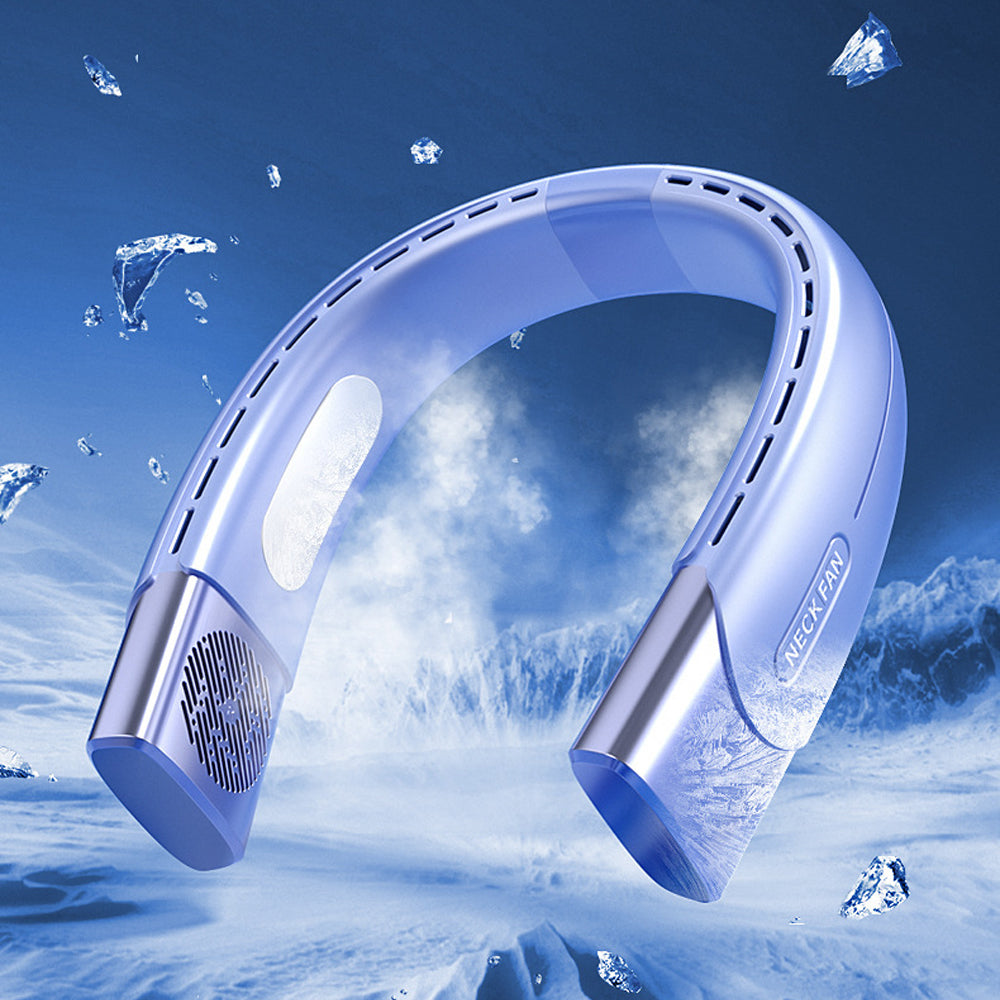 Hanging Neck Fan Wearable Bladeless Fan USB Rechargeable Cooling Fan with 5 Speed Adjustment