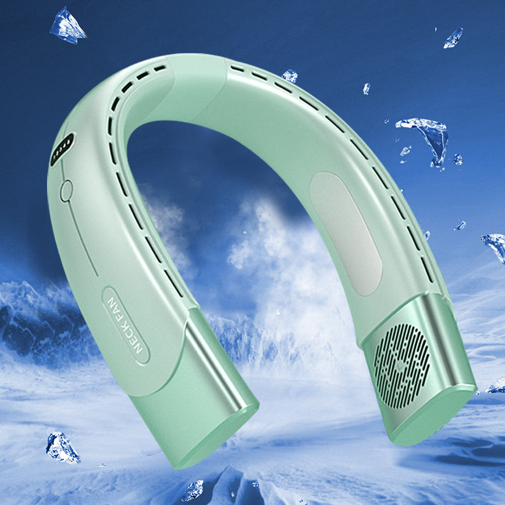 Hanging Neck Fan Wearable Bladeless Fan USB Rechargeable Cooling Fan with 5 Speed Adjustment