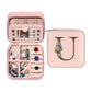 Initial Letter Travel Jewelry Box with Mirror-U