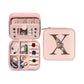Initial Letter Travel Jewelry Box with Mirror-X