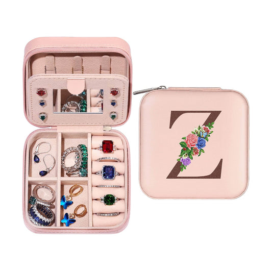 Initial Letter Travel Jewelry Box with Mirror-Z