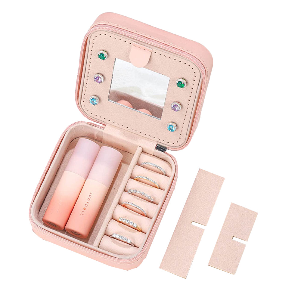 Initial Letter Travel Jewelry Box with Mirror-L