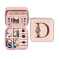 Initial Letter Travel Jewelry Box with Mirror-D