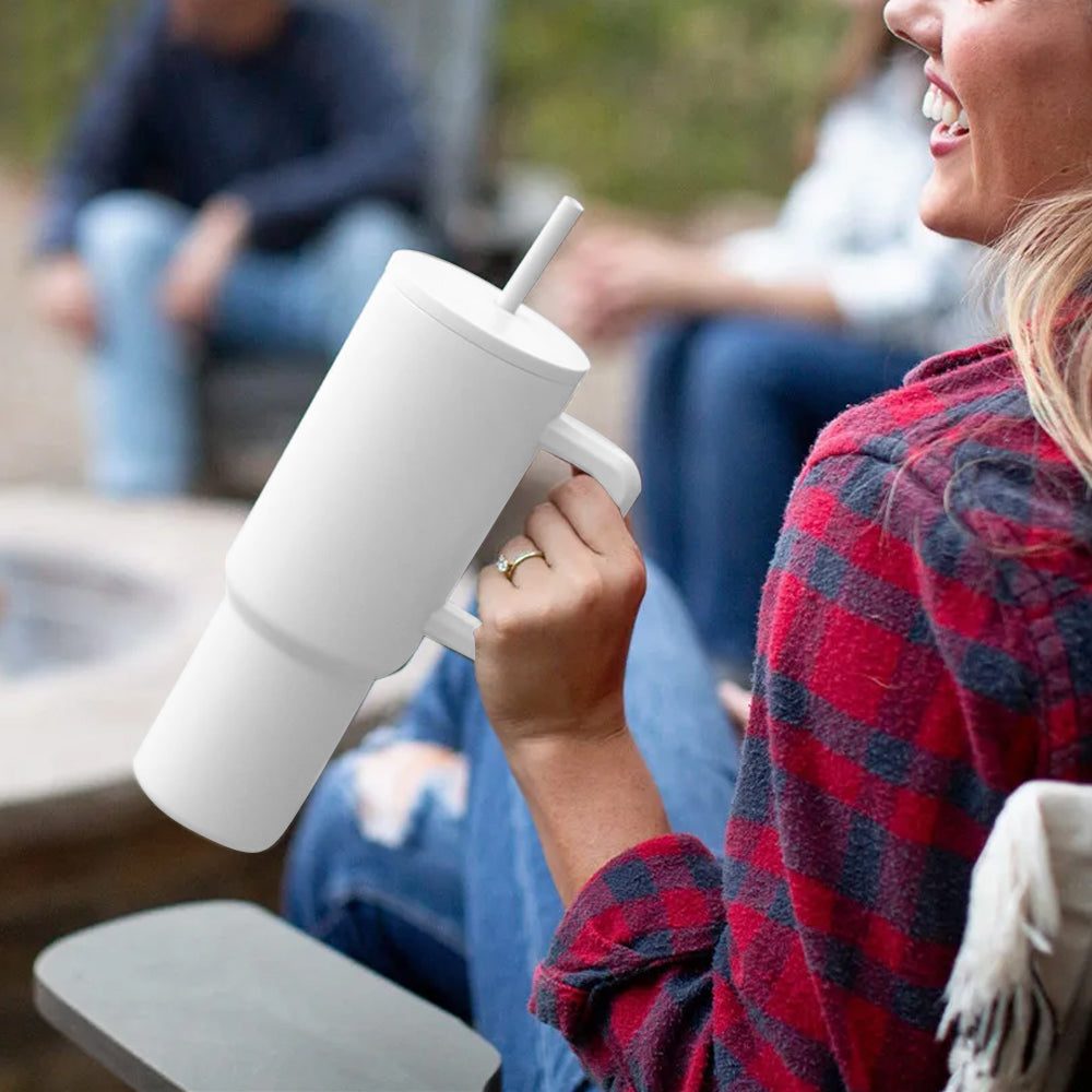 40oz Tumbler Stainless Steel Insulated Cup with Handle and Straw Lid